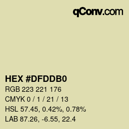 カラーコード: HEX #DFDDB0 | qconv.com