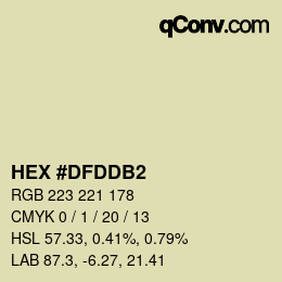 カラーコード: HEX #DFDDB2 | qconv.com