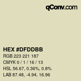 Color code: HEX #DFDDBB | qconv.com