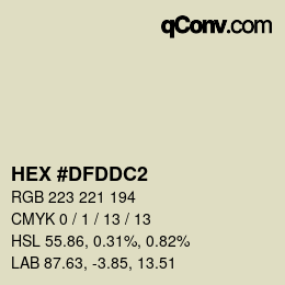 カラーコード: HEX #DFDDC2 | qconv.com