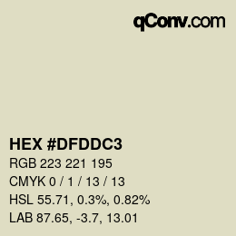 カラーコード: HEX #DFDDC3 | qconv.com