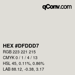 カラーコード: HEX #DFDDD7 | qconv.com