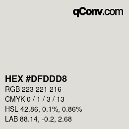 カラーコード: HEX #DFDDD8 | qconv.com