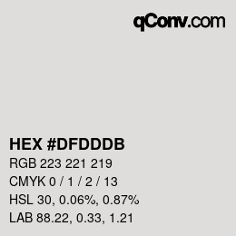 カラーコード: HEX #DFDDDB | qconv.com