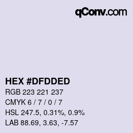 カラーコード: HEX #DFDDED | qconv.com