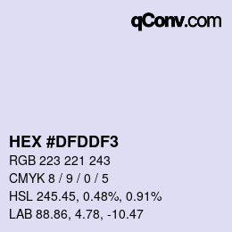 カラーコード: HEX #DFDDF3 | qconv.com