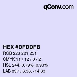 Color code: HEX #DFDDFB | qconv.com