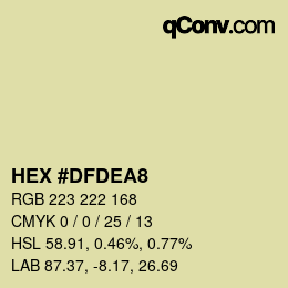 Color code: HEX #DFDEA8 | qconv.com