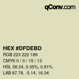 カラーコード: HEX #DFDEBD | qconv.com