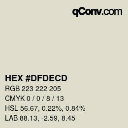 Color code: HEX #DFDECD | qconv.com