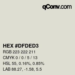 颜色代码: HEX #DFDED3 | qconv.com