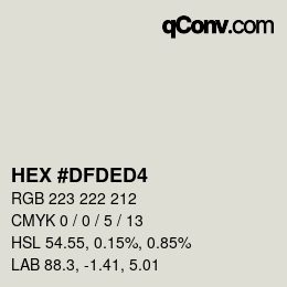 颜色代码: HEX #DFDED4 | qconv.com
