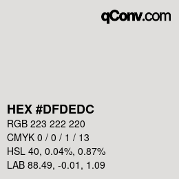 Color code: HEX #DFDEDC | qconv.com