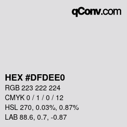 Color code: HEX #DFDEE0 | qconv.com