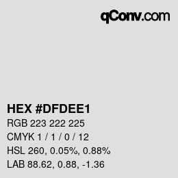Color code: HEX #DFDEE1 | qconv.com