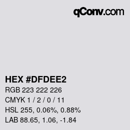 Color code: HEX #DFDEE2 | qconv.com