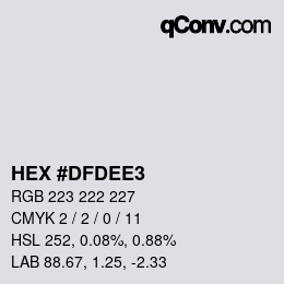 Color code: HEX #DFDEE3 | qconv.com