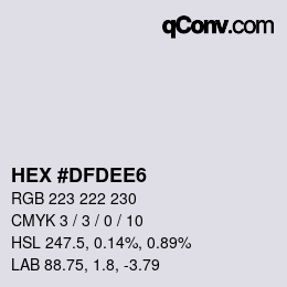 Color code: HEX #DFDEE6 | qconv.com