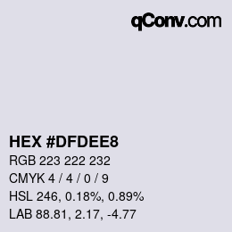 Color code: HEX #DFDEE8 | qconv.com