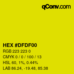 Color code: HEX #DFDF00 | qconv.com