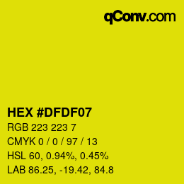 Color code: HEX #DFDF07 | qconv.com