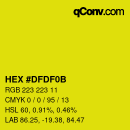 Color code: HEX #DFDF0B | qconv.com
