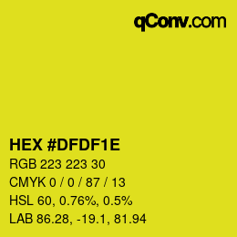 Color code: HEX #DFDF1E | qconv.com