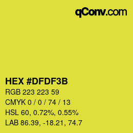 Color code: HEX #DFDF3B | qconv.com