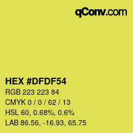 Color code: HEX #DFDF54 | qconv.com