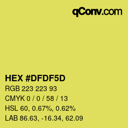 Color code: HEX #DFDF5D | qconv.com