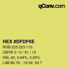 Color code: HEX #DFDF6E | qconv.com