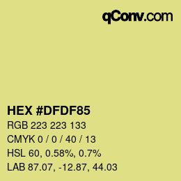 Color code: HEX #DFDF85 | qconv.com