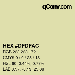 カラーコード: HEX #DFDFAC | qconv.com