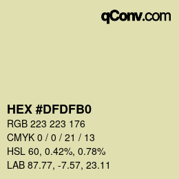 Color code: HEX #DFDFB0 | qconv.com
