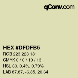 Color code: HEX #DFDFB5 | qconv.com