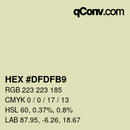 カラーコード: HEX #DFDFB9 | qconv.com