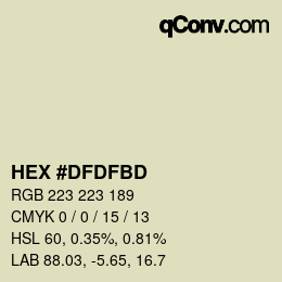 Color code: HEX #DFDFBD | qconv.com
