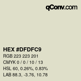 Color code: HEX #DFDFC9 | qconv.com