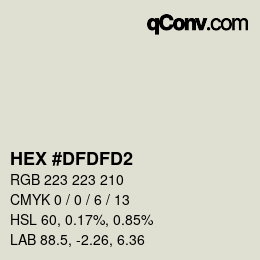 Color code: HEX #DFDFD2 | qconv.com