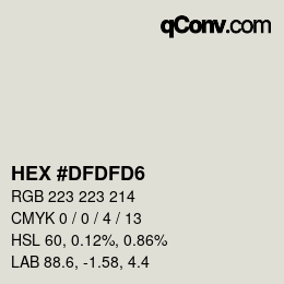 Color code: HEX #DFDFD6 | qconv.com