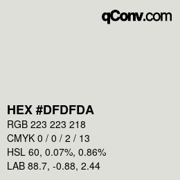 Color code: HEX #DFDFDA | qconv.com