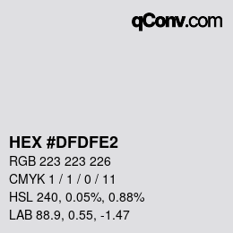 颜色代码: HEX #DFDFE2 | qconv.com