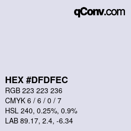 カラーコード: HEX #DFDFEC | qconv.com