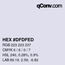 カラーコード: HEX #DFDFED | qconv.com