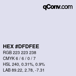 カラーコード: HEX #DFDFEE | qconv.com
