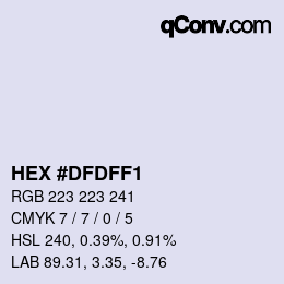 カラーコード: HEX #DFDFF1 | qconv.com