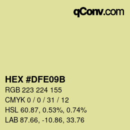 Color code: HEX #DFE09B | qconv.com