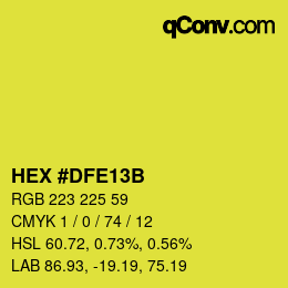 Color code: HEX #DFE13B | qconv.com