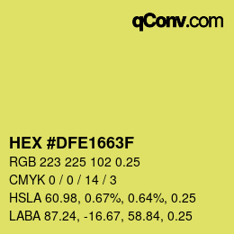 Farbcode: HEX #DFE1663F | qconv.com