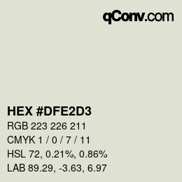 Color code: HEX #DFE2D3 | qconv.com